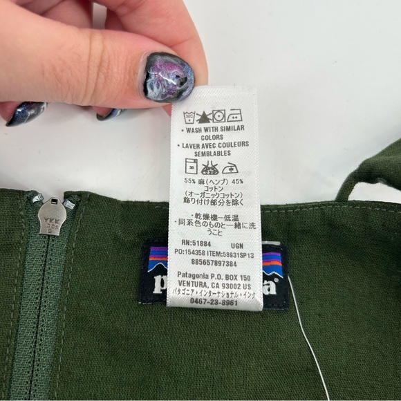 NWT Patagonia Hemp and Organic Cotton Summertime Dress Urbanist Green Size 8 - Picture 12 of 13